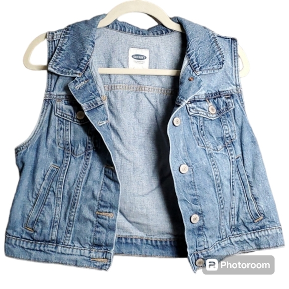 Old Navy vest women's junior size large demin broken in comfy - Picture 1 of 7